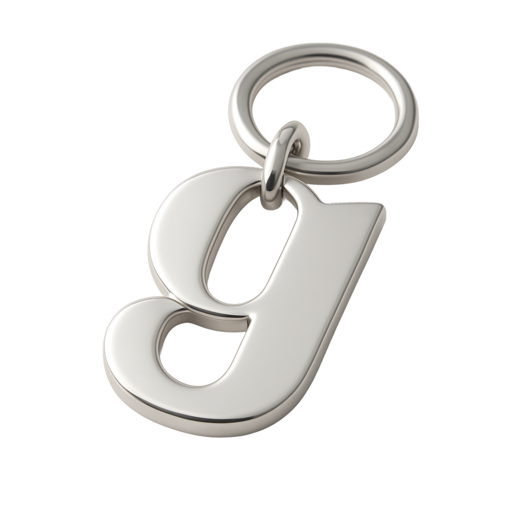 GOLD silver letter keychain